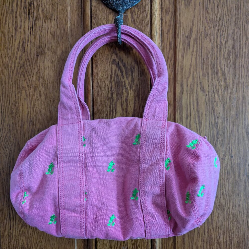 Pink roll duffel w/ Neon Green embroidered Mickey Mouse - Disney Parks Authentic